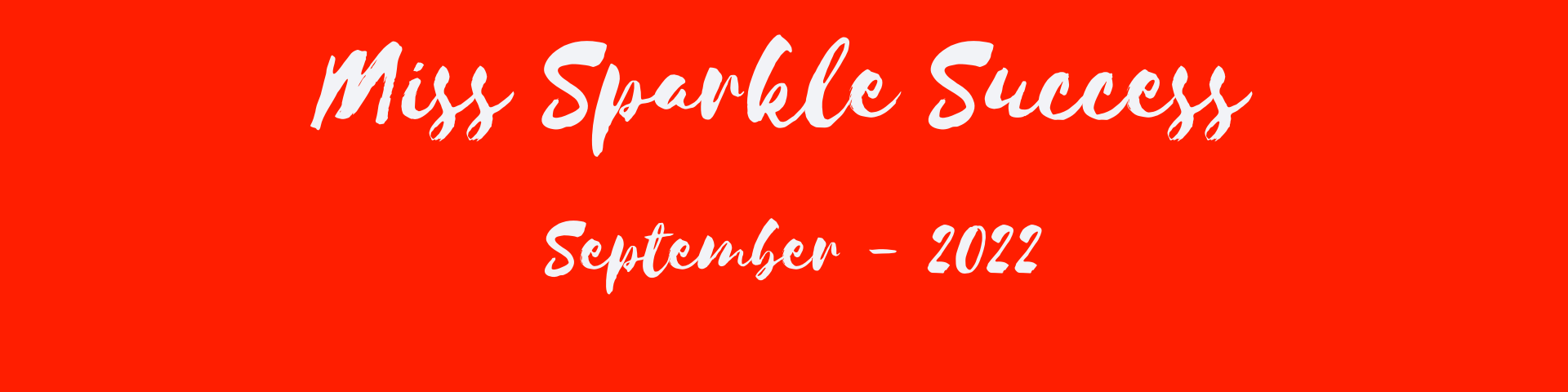 red banner for miss sparkle success pageant